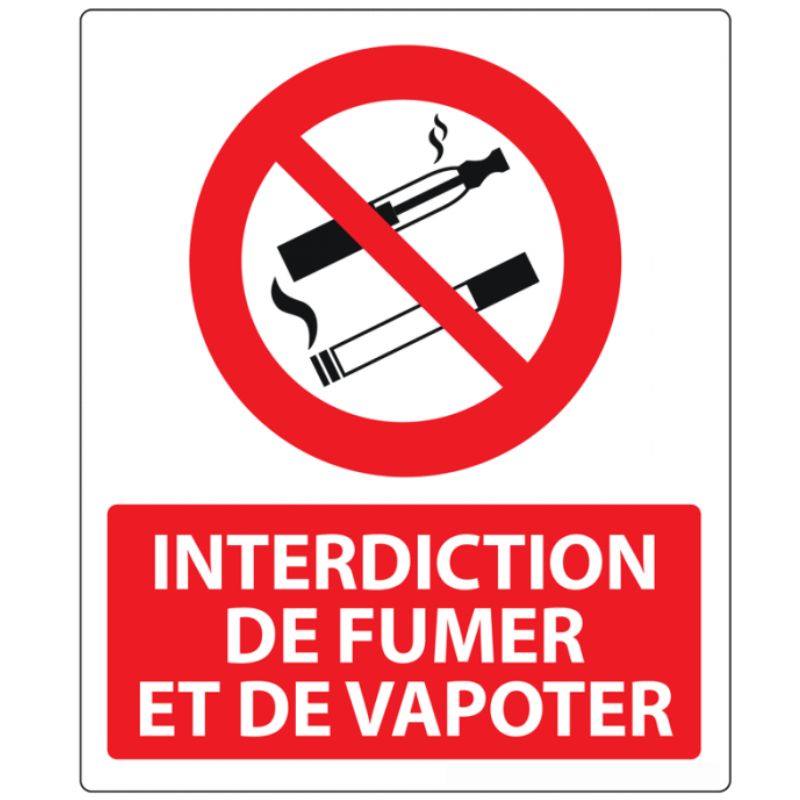 PICTOGRAMME ''INTERDICTION DE VAPOTER ET FUMER''