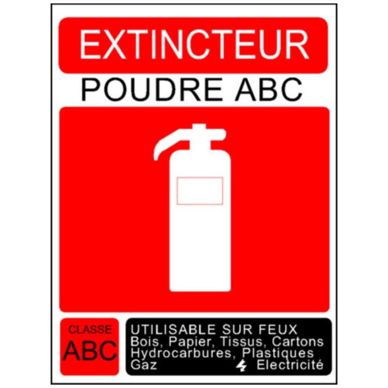 PICTOGRAMME ''EXTINCTEUR POUDRE ABC''