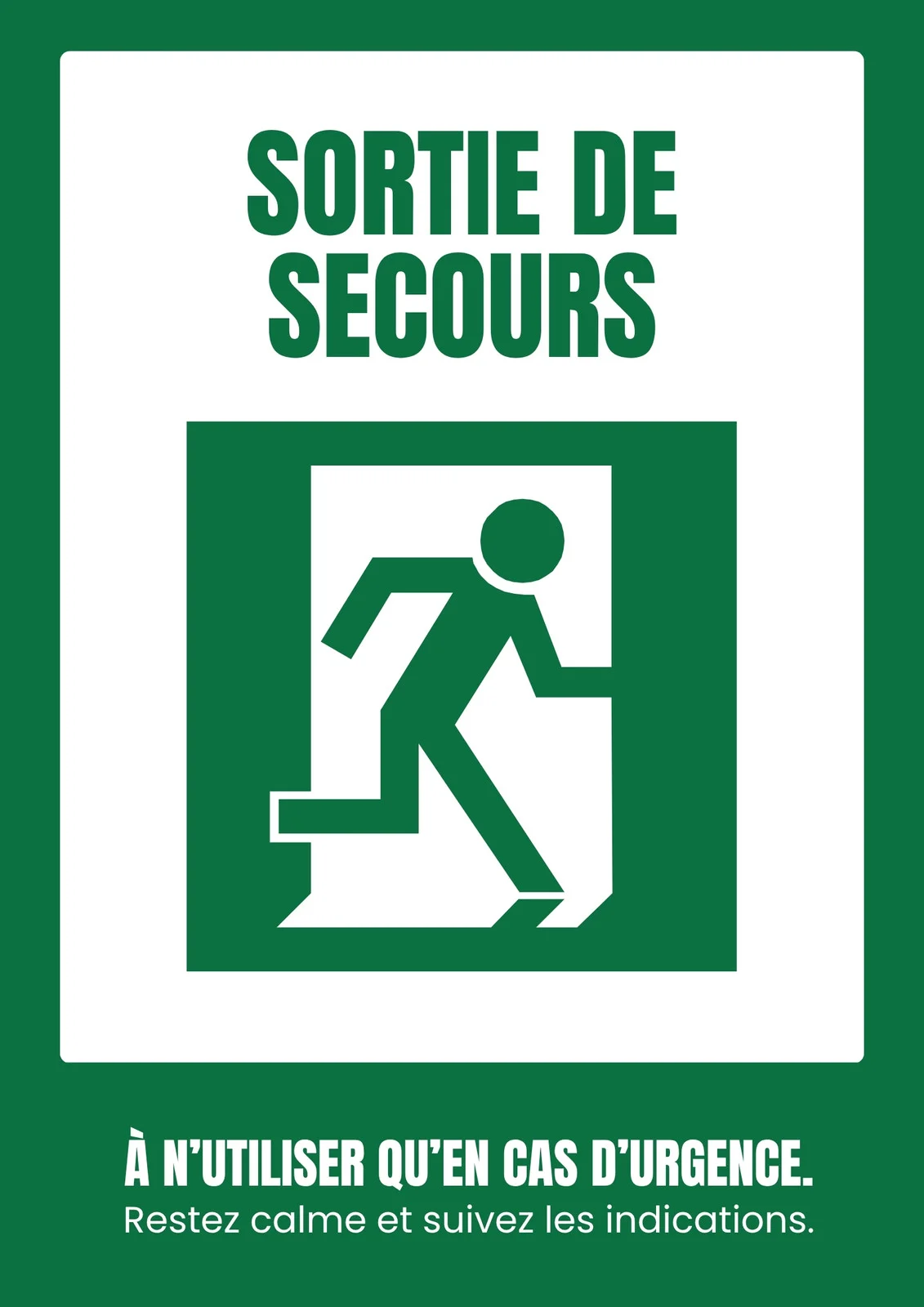 PICTOGRAMME ''SORTIE DE SECOURS''