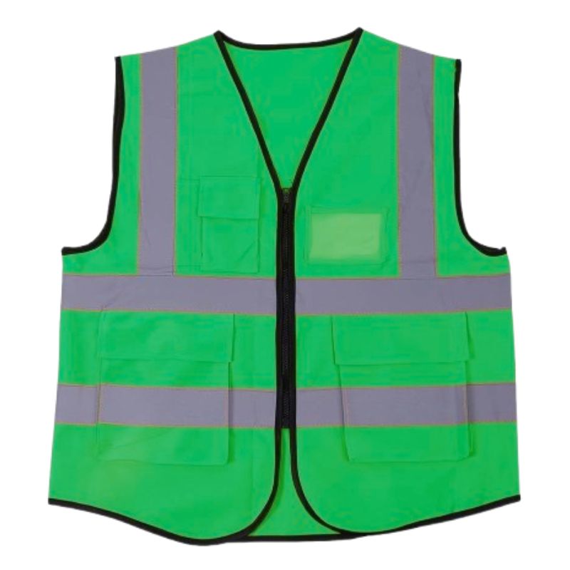 GILET DE SIGNALISATION VERT AVEC POCHE TE FERMETURE