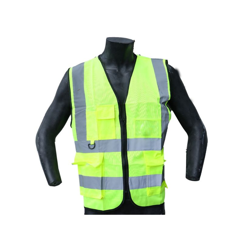 GILET DE SIGNALISATION VERT-FLUO AVEC POCHE