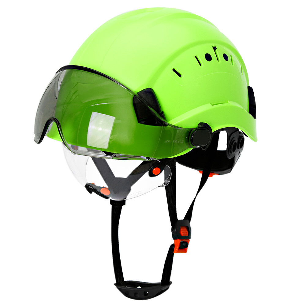 CASQUE VERT CITRON AVEC LUNETTE