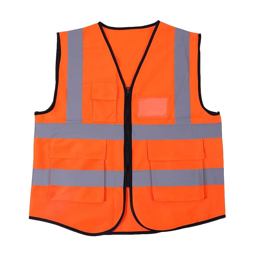 GILET ORANGE AVEC POCHE ET FERMETURE