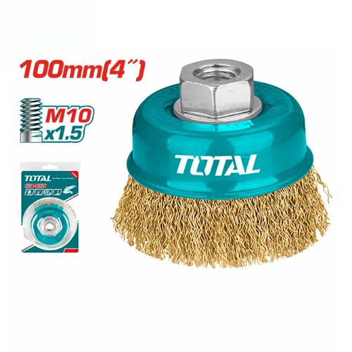 BROSSE METALLIQUE ROND EN BRONZE AVEC ECROU 100mm 4" TAC31041