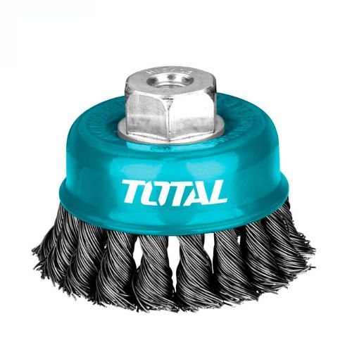 BROSSE METALLIQUE ROND TORSADE AVEC ECROU 125mm 5"