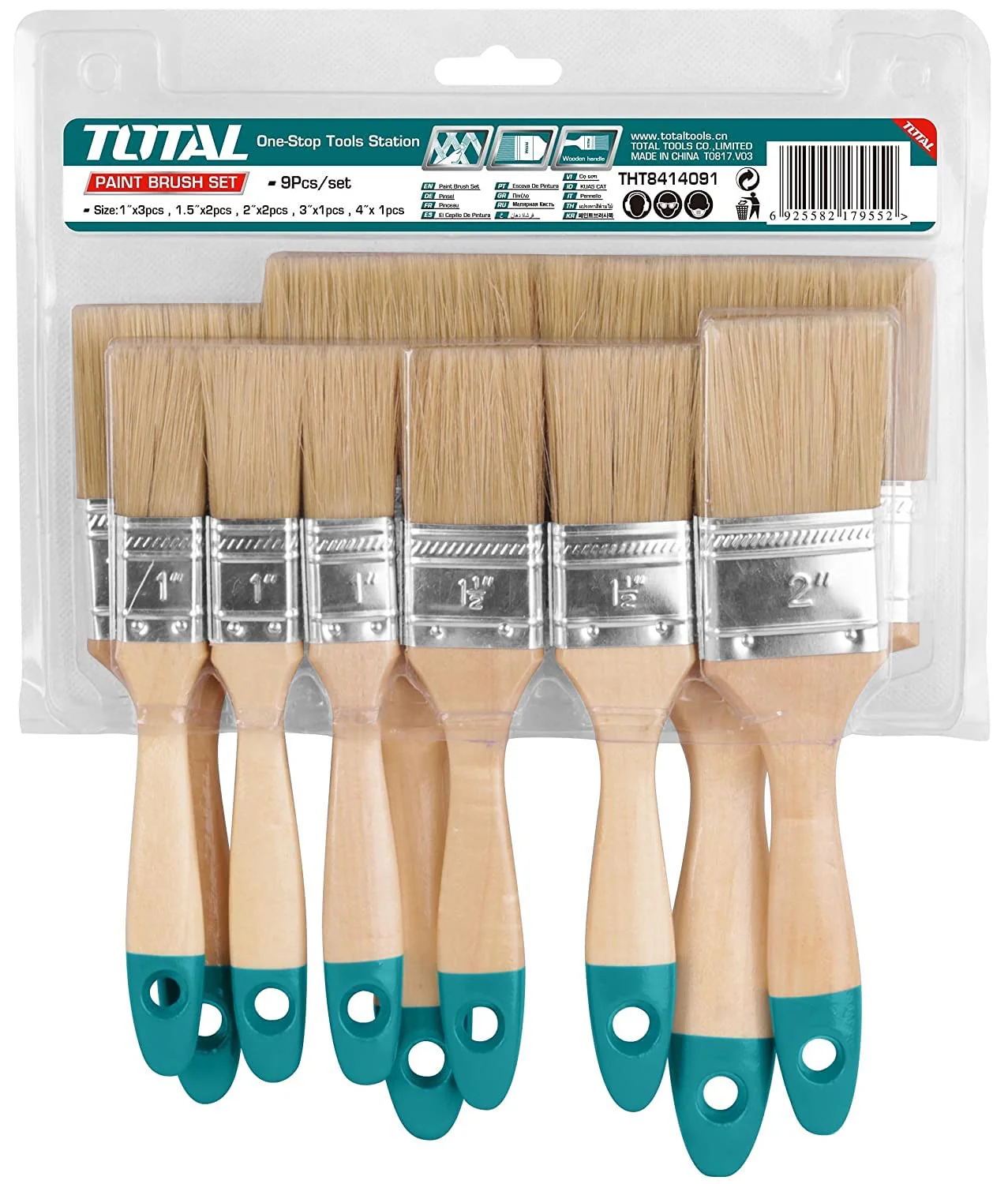 KIT DE PINCEAUX DE PEINTURE 9PCS