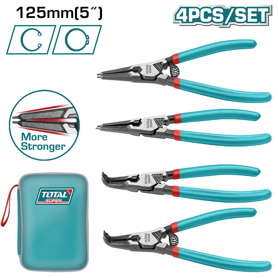 JEU DE PINCE CIRCLIPS TOTAL 125MM 5" 4PCS THTJ214041