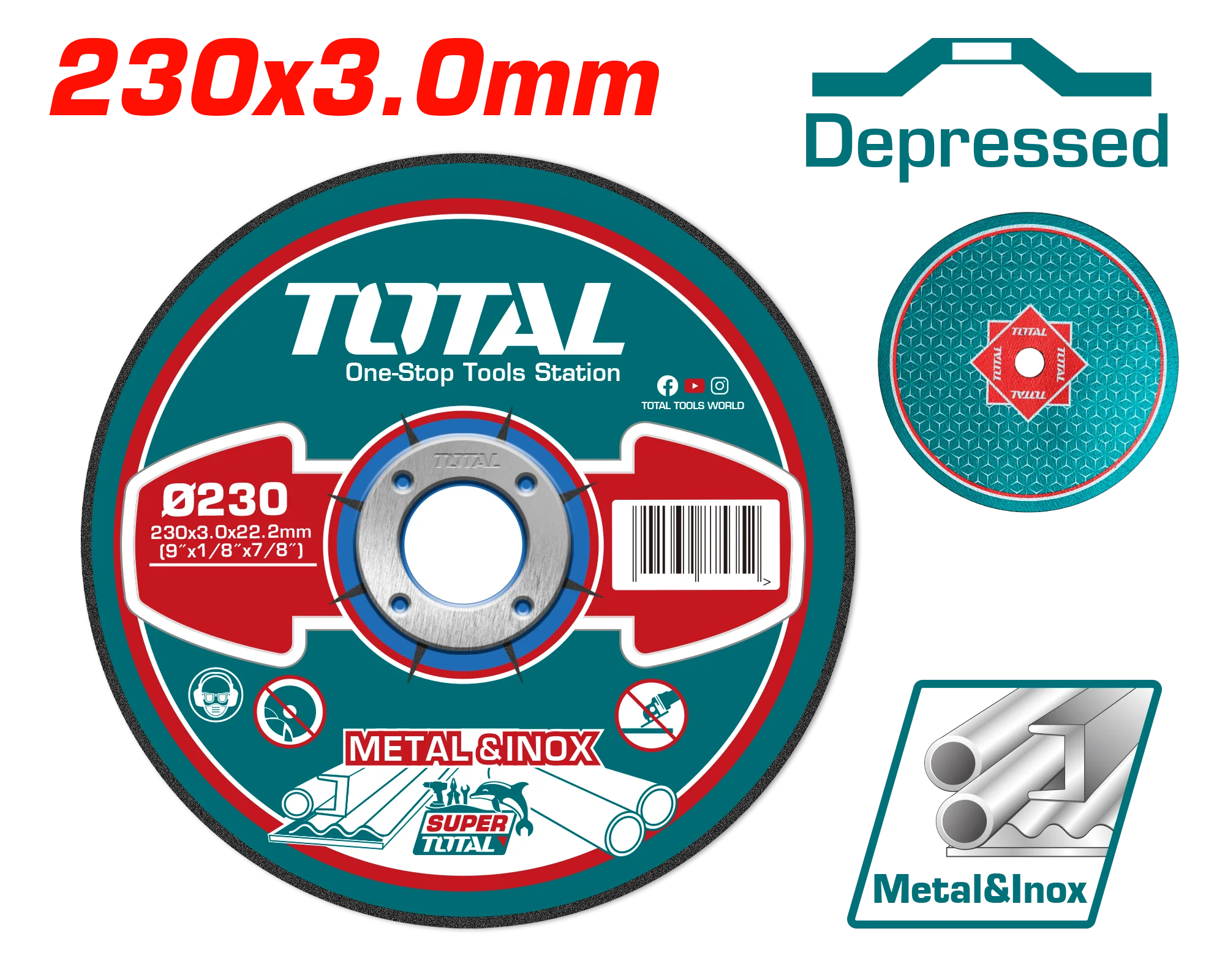 DISQUE A COUPER METAL SIMPLE/METAL INOX 230X3MM