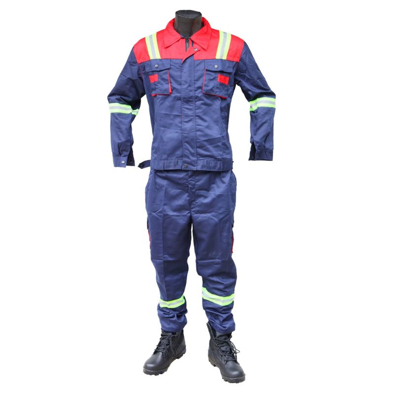 TENUE BLEUE DE NUIT-ROUGE AVEC BANDE VERTE