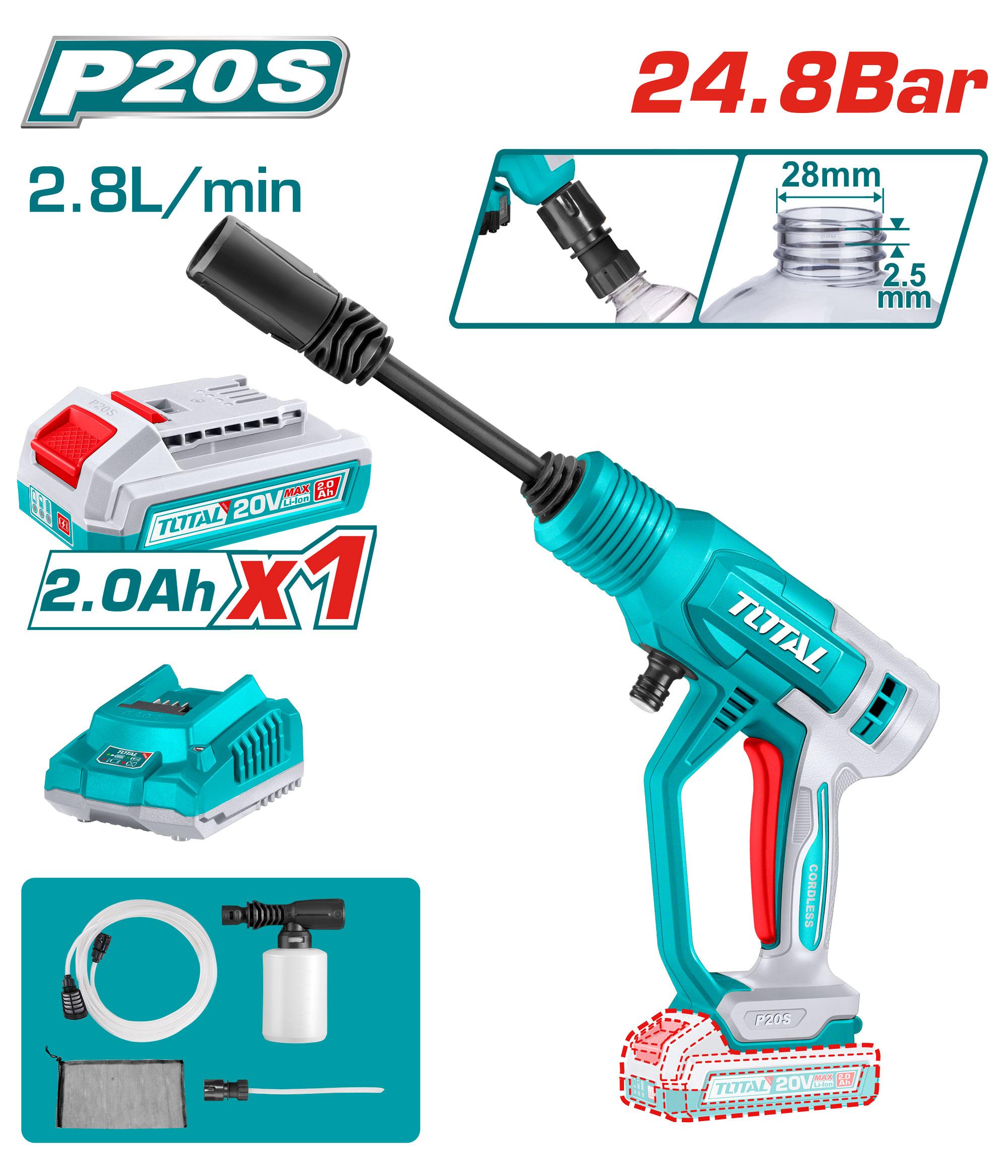 NETTOYEUR HAUTE PRESSION SANS FIL 24.88BAR TPWLI2036